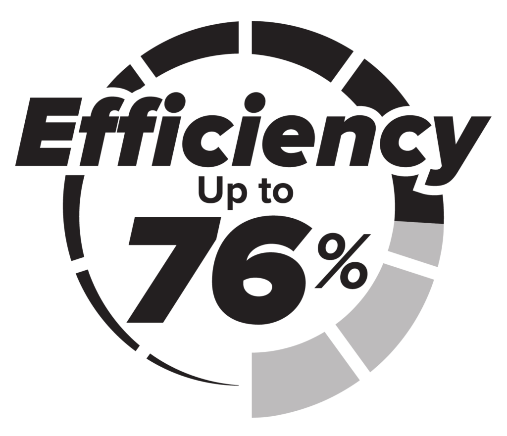 logo efficacité au dessus de 76%